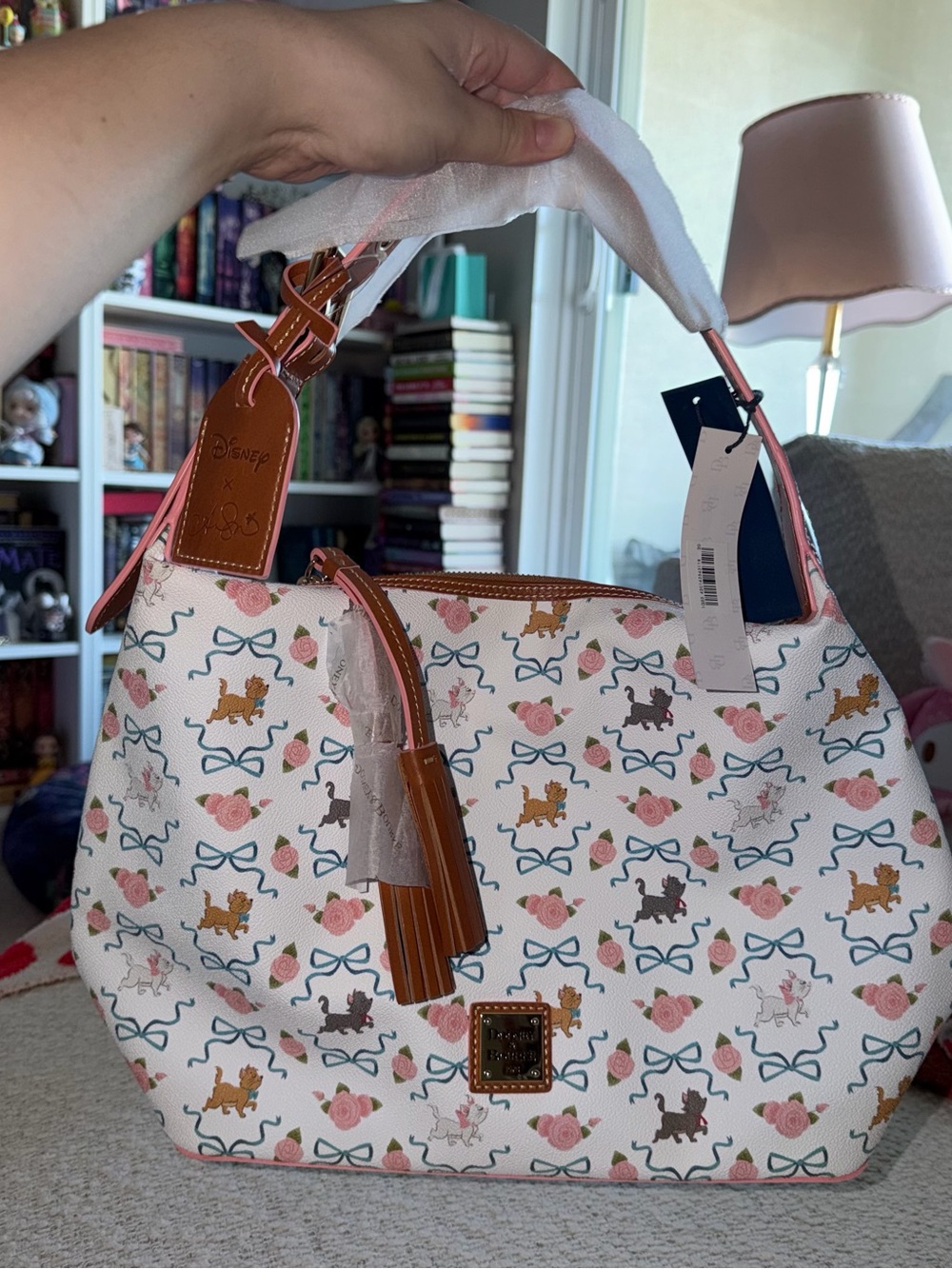 Dooney & Bourke White Floral Disney Aristocats Shoulder Bag